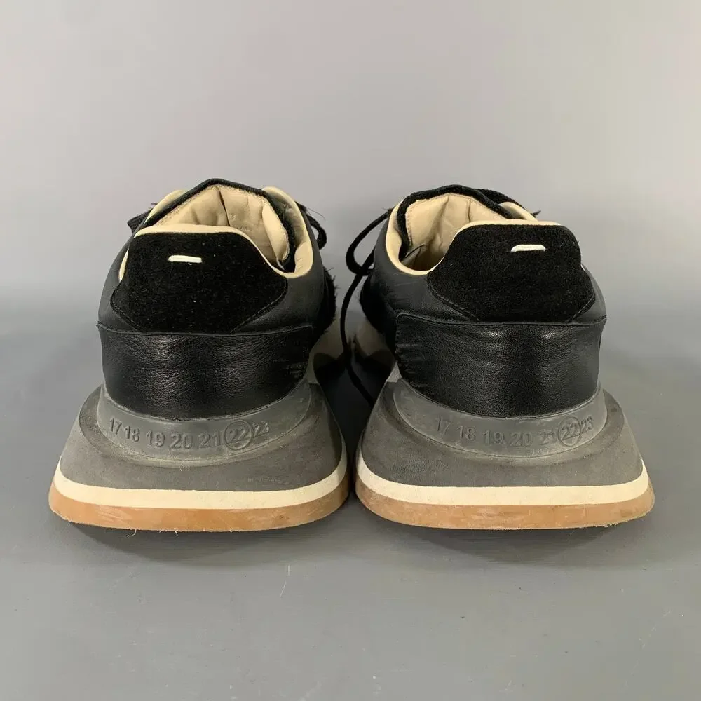 MAISON MARGIELA Size 10 Black Solid Nylon Lace Up Sneakers